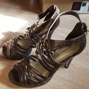 Madden Girl Strappy Brown Heels 3.5" size 7